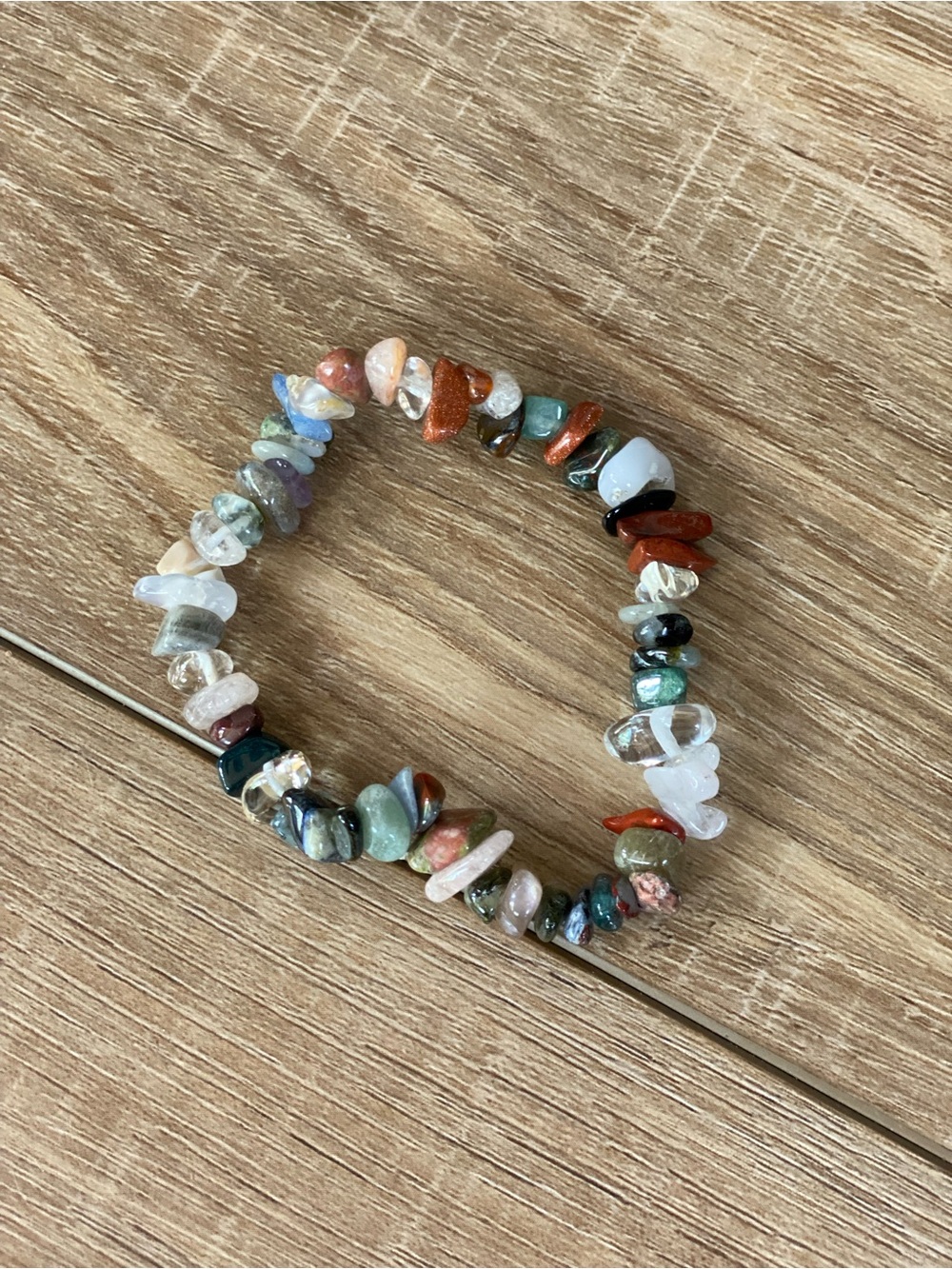 Vibrant Multicolor ‘Chip’ Stone Bohemian Necklace and Bracelet Set - Picture 5 of 8